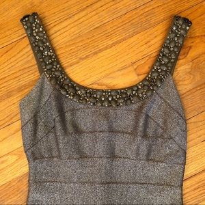 Silver bandage dress by Carmen Marc Valvo